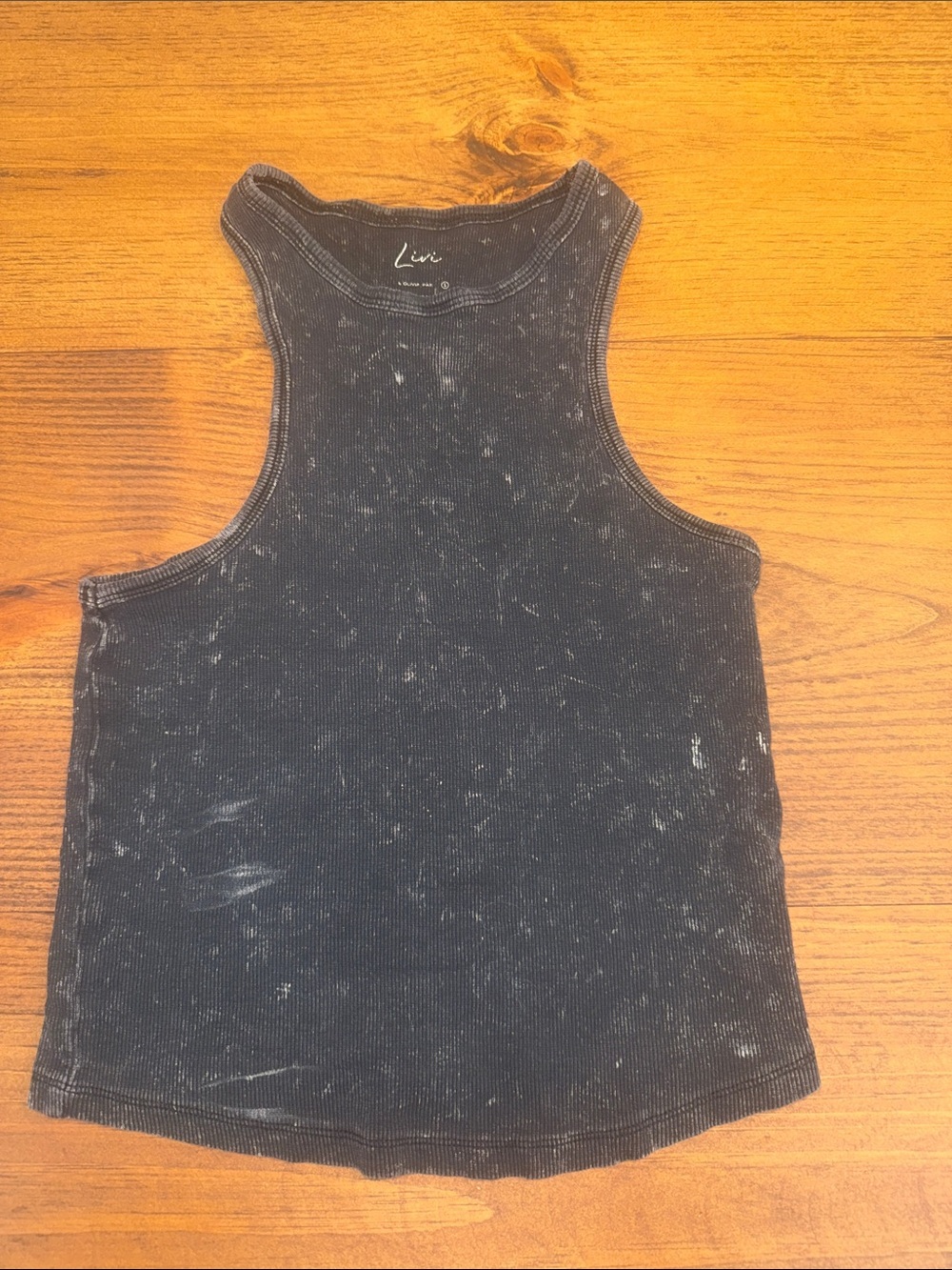 Livi Active Black Ribbed High-Neck Tank